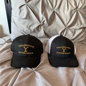 Set of 2 Yellowstone Dutton Ranch Black and White Hats